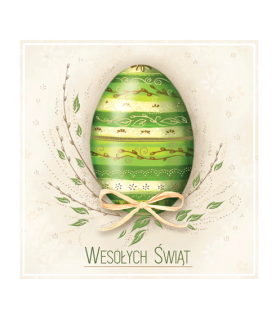 Kartka na Wielkanoc z życzeniami, pięknie zdobiona SW-T 33