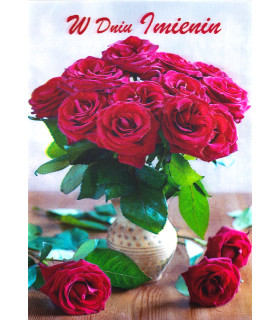 Kartka imieninowa trójwymiarowy bukiet róż 7M99