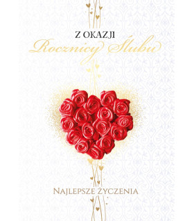 Kartka z okazji Rocznicy Ślubu pięknie zdobiona DK1234