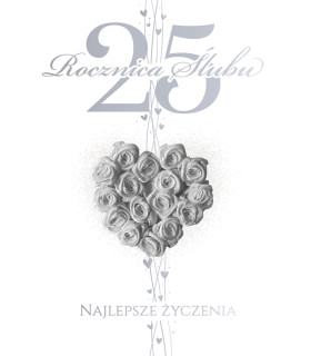 Kartka na 25 Rocznicę Ślubu Srebrne Gody DK1235