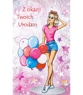Kartka urodzinowa dla Dziewczyny, Kobiety, Przyjaciółki A2015