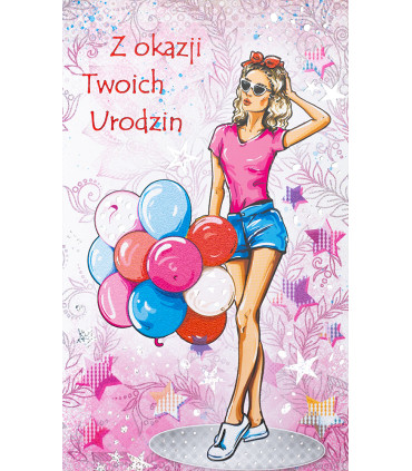 Kartka urodzinowa dla Dziewczyny, Kobiety, Przyjaciółki A2015
