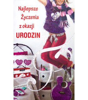 Kartka urodzinowa dla Dziewczyny kochającej muzykę A17689