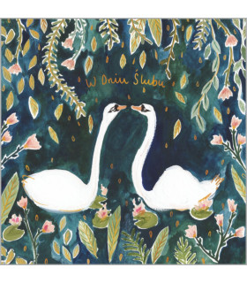 Kartka ślubna artystyczna z życzeniami dla Dobranej Pary KWL25