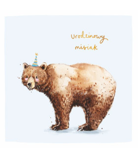 Kartka urodzinowa z Misiakiem, urocza KWL16