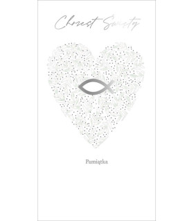 Pamiątka Chrztu, kartka z życzeniami, ażurowa PM398