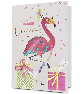 Kartka urodzinowa pięknie zdobiona, z konfetti HM3278