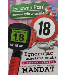 Kartka na 18 urodziny z mandatem dla Dziewczyny JCX208