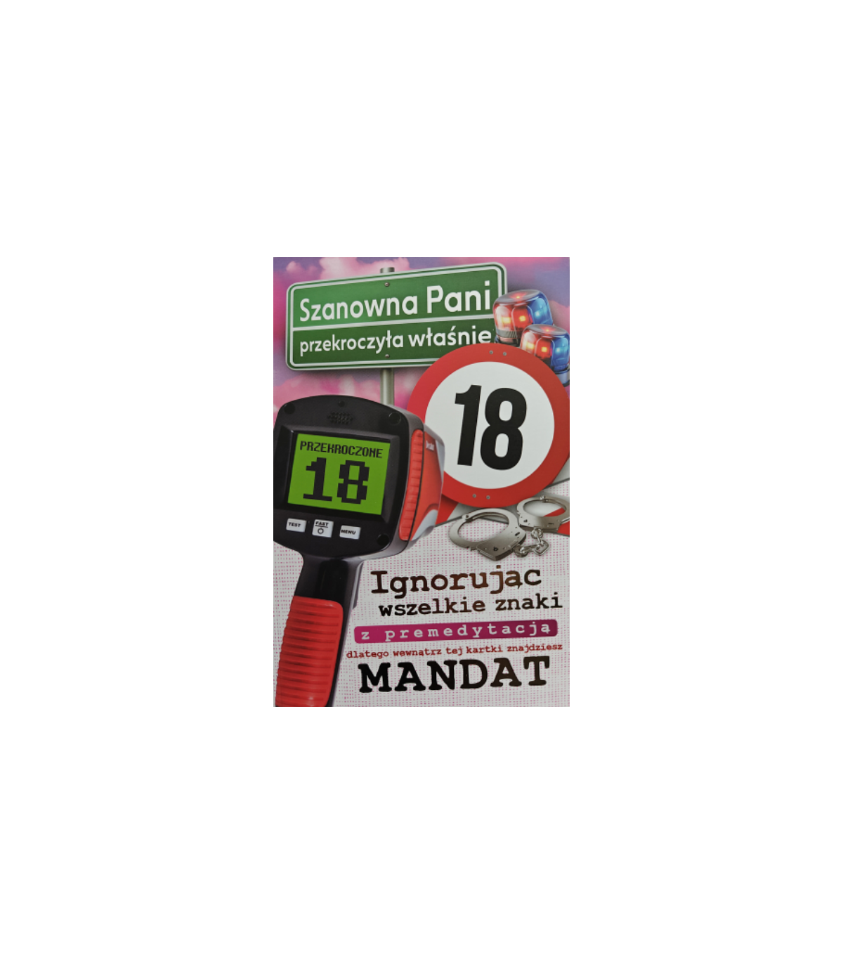 Kartka na 18 urodziny z mandatem dla Dziewczyny JCX208