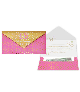 Koperta na prezent na osiemnastkę pieniądze, vouchery PCKOP24