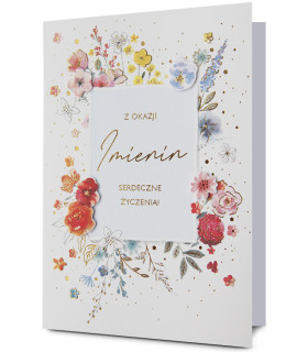 Kartka Imieninowa z życzeniami, pięknie zdobiona HM2930