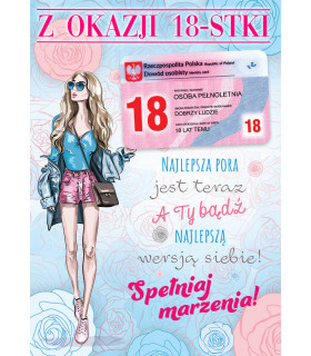 Kartka na 18 urodziny dla Dziewczyny, z dowodem Party27
