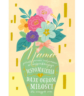 Kartka dla Mamy na Dzień Matki z bukietem życzeń PR580