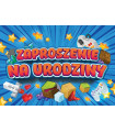 Zaproszenia urodzinowe minecraft mix. 10 szt. z kopertami ZAY12