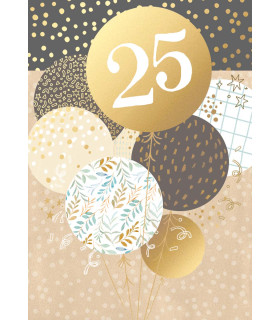 Kartka na 25 urodziny pięknie zdobiona DK1250