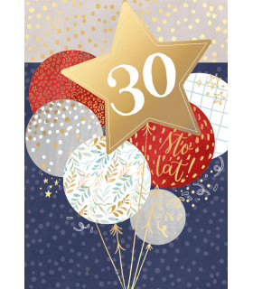 Kartka z okazji 30 urodzin z życzeniami DK1251