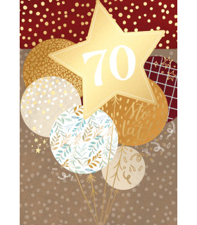 Kartka z okazji 70 urodzin z życzeniami DK1255