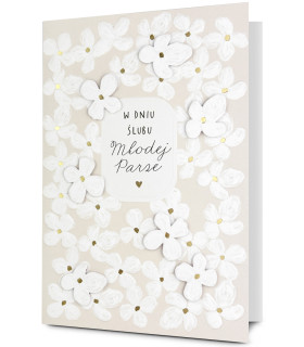 Kartka na Ślub pastelowa, pięknie zdobiona HM3246