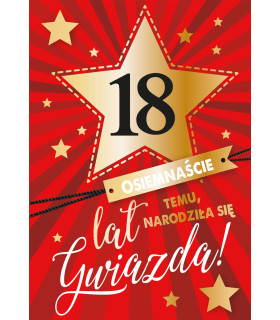 Kartka na osiemnastkę z życzeniami dla Gwiazdy DK1285