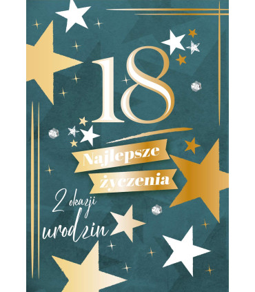 Kartka z okazji 18 urodzin pięknie zdobiona DK1286