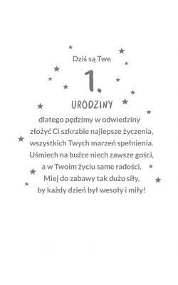 Kartka z życzeniami na Roczek C8