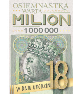 Kartka na osiemnastkę z życzeniami zabawna DK1289