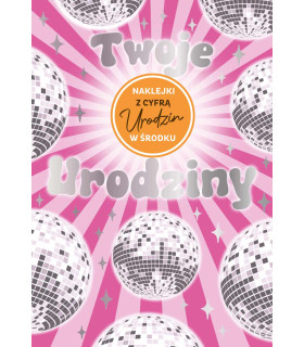 Kartka urodzinowa z cyframi do naklejenia wieku DK1306