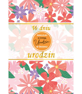 Kartka na Urodziny z cyframi do naklejenia wieku DK1309