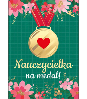 Kartka z podziękowaniami dla Nauczycielki na medal PR587