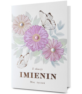 Kartka Imieninowa z życzeniami, elegancka HM3135