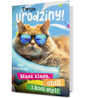Kartka urodzinowa z Kotkiem, urocza Holo2
