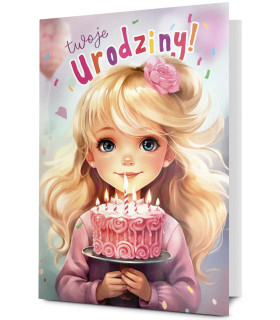 Kartka urodzinowa dla Dziewczynki Holo12