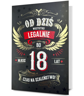 Kartka na osiemnastkę zabawna HOLO18