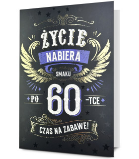 Kartka z okazji 60 urodzin z humorem, z życzeniami HOLO22