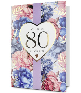 Kartka z okazji 80 urodzin z życzeniami HOLO30