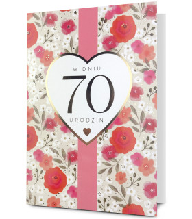 Kartka na 70 urodziny z życzeniami HOLO29