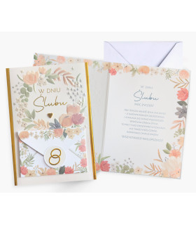 Kartka ślubna z kopertką na prezent banknoty, karty upominkowe DK1313