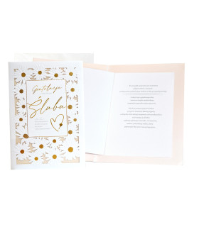 Piękna Kartka na ślub ażurowe zdobienia, z mottem Duża XL KPE226