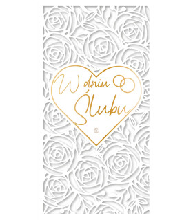 Kartka na Ślub zdobiona ażurowymi wycięciami PM432