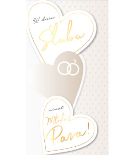 Kartka na Ślub z serduszkami, romantyczna PM424