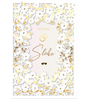 Kartka na ślub z ażurowymi zdobieniami Duża XXL KPE239