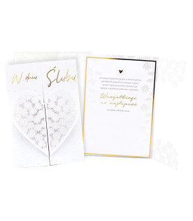 Kartka ślubna pięknie zdobiona Duża XXL KPE243