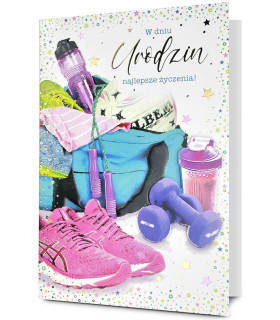 Kartka Urodzinowa dla Dziewczyny, Kobiety Fit HM3349