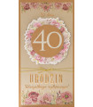 Kartka na 40 urodziny bogato zdobiona, retro PM415