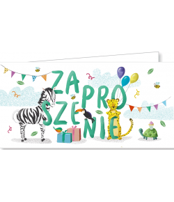 Zaproszenia na urodzinki zestaw 10 szt ZAB85