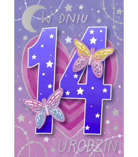 Kartka na 14 urodziny dla Nastolatki, z życzeniami DK1266