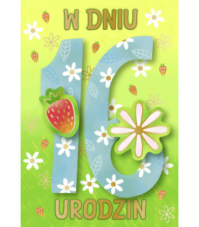 Kartka z okazji 16 urodzin dla Nastolatki pięknie zdobiona DK1270