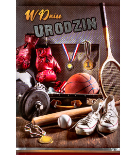 Kartka Urodzinowa dla Sportowca, przestrzenna 3D M1022