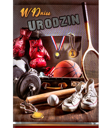 Kartka Urodzinowa dla Sportowca, przestrzenna 3D M1022