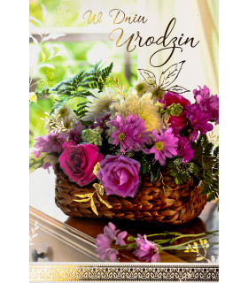 Kartka Urodzinowa dla Przyjaciółki z bukietem życzeń 3D M1016